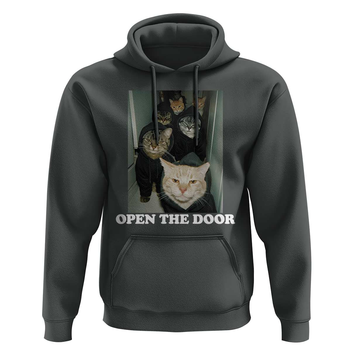 Open The Door Cats Lover Hoodie Funny Cat Gang Sarcastic Meme - Wonder Print Shop