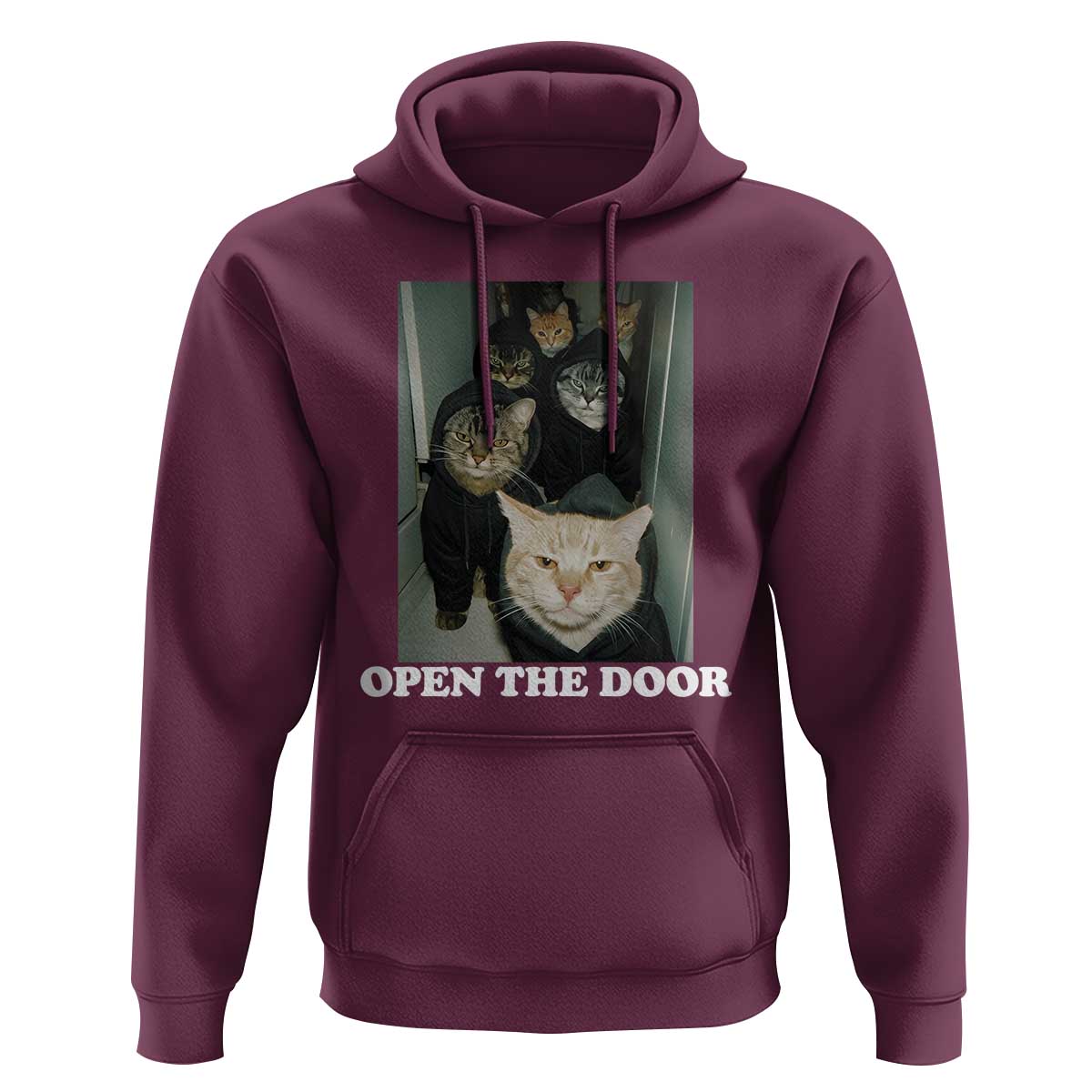 Open The Door Cats Lover Hoodie Funny Cat Gang Sarcastic Meme - Wonder Print Shop