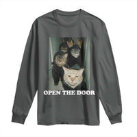 Open The Door Cats Lover Long Sleeve Shirt Funny Cat Gang Sarcastic Meme - Wonder Print Shop