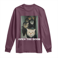 Open The Door Cats Lover Long Sleeve Shirt Funny Cat Gang Sarcastic Meme - Wonder Print Shop