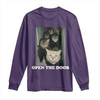 Open The Door Cats Lover Long Sleeve Shirt Funny Cat Gang Sarcastic Meme - Wonder Print Shop