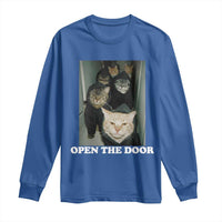 Open The Door Cats Lover Long Sleeve Shirt Funny Cat Gang Sarcastic Meme - Wonder Print Shop