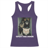 Open The Door Cats Lover Racerback Tank Top Funny Cat Gang Sarcastic Meme - Wonder Print Shop