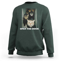 Open The Door Cats Lover Sweatshirt Funny Cat Gang Sarcastic Meme - Wonder Print Shop