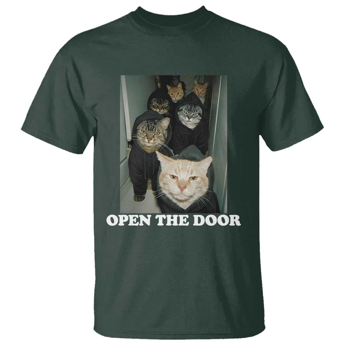 Open The Door Cats Lover T Shirt Funny Cat Gang Sarcastic Meme - Wonder Print Shop