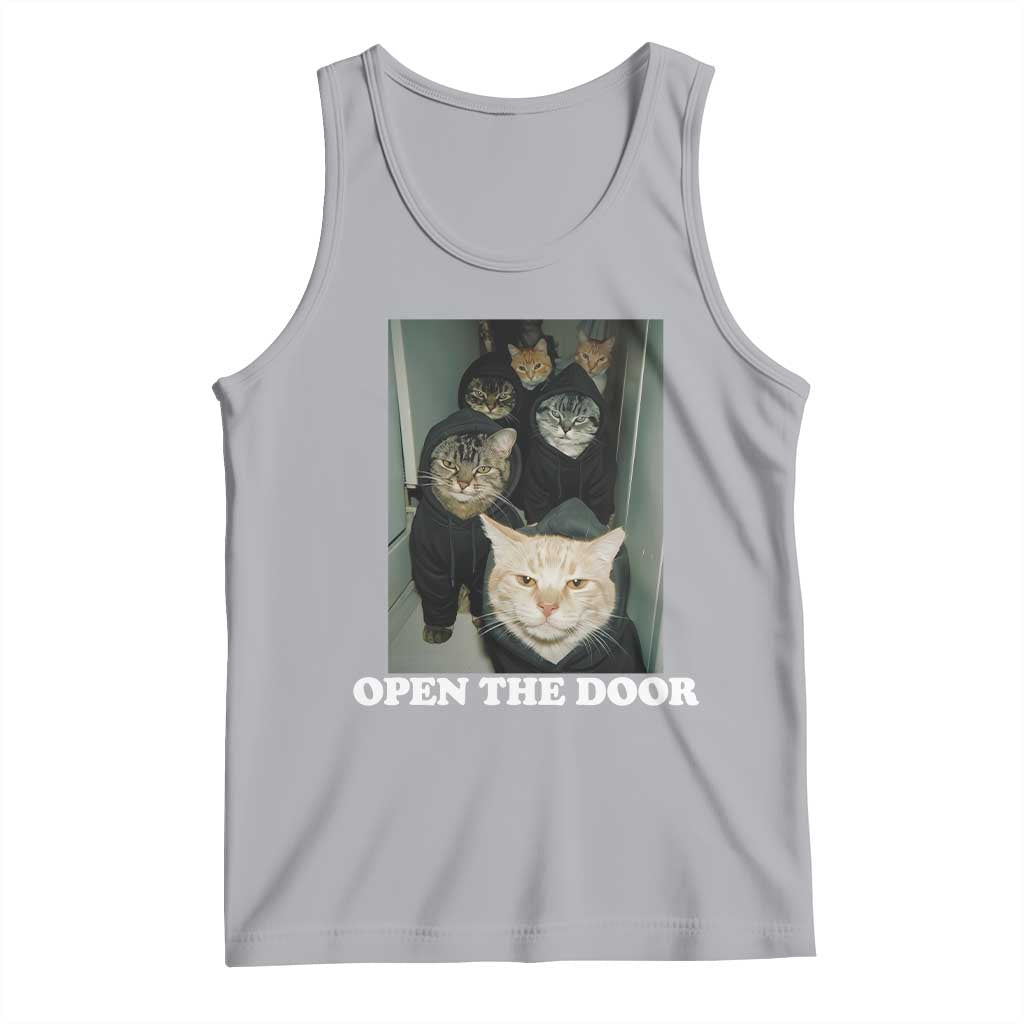 Open The Door Cats Lover Tank Top Funny Cat Gang Sarcastic Meme - Wonder Print Shop