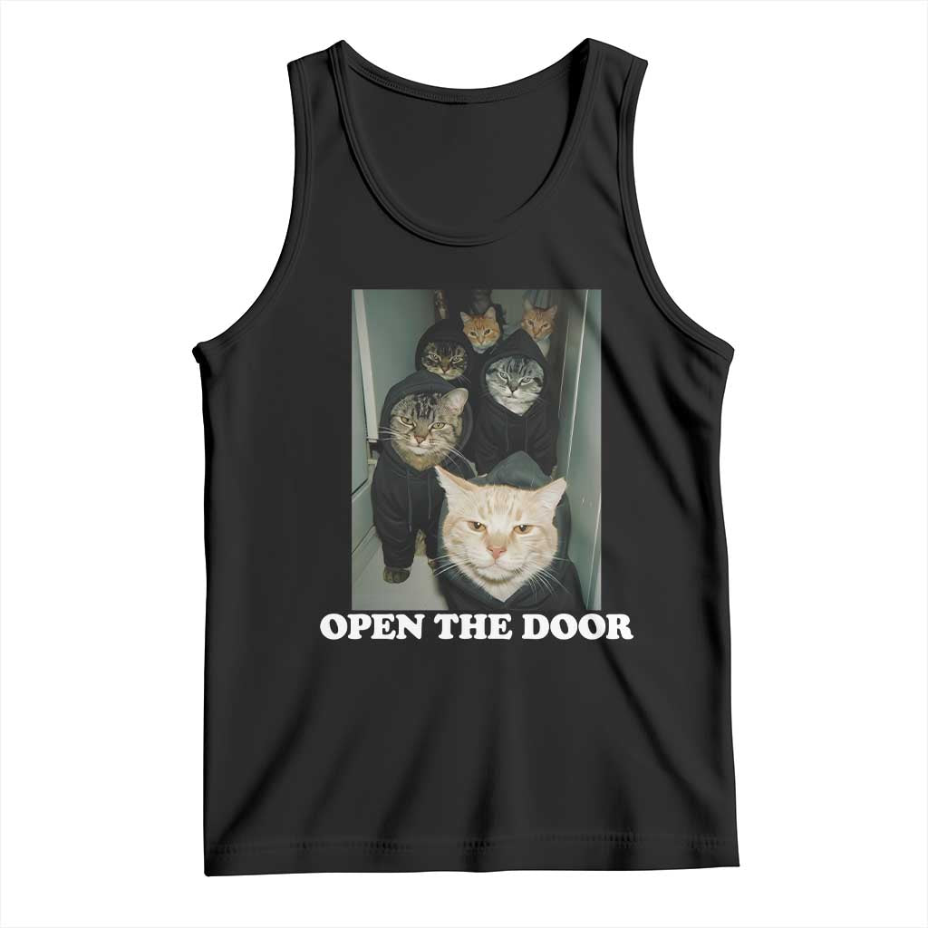 Open The Door Cats Lover Tank Top Funny Cat Gang Sarcastic Meme - Wonder Print Shop
