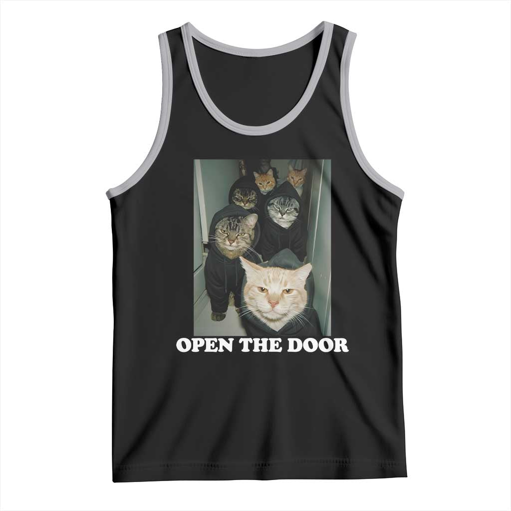 Open The Door Cats Lover Tank Top Funny Cat Gang Sarcastic Meme - Wonder Print Shop