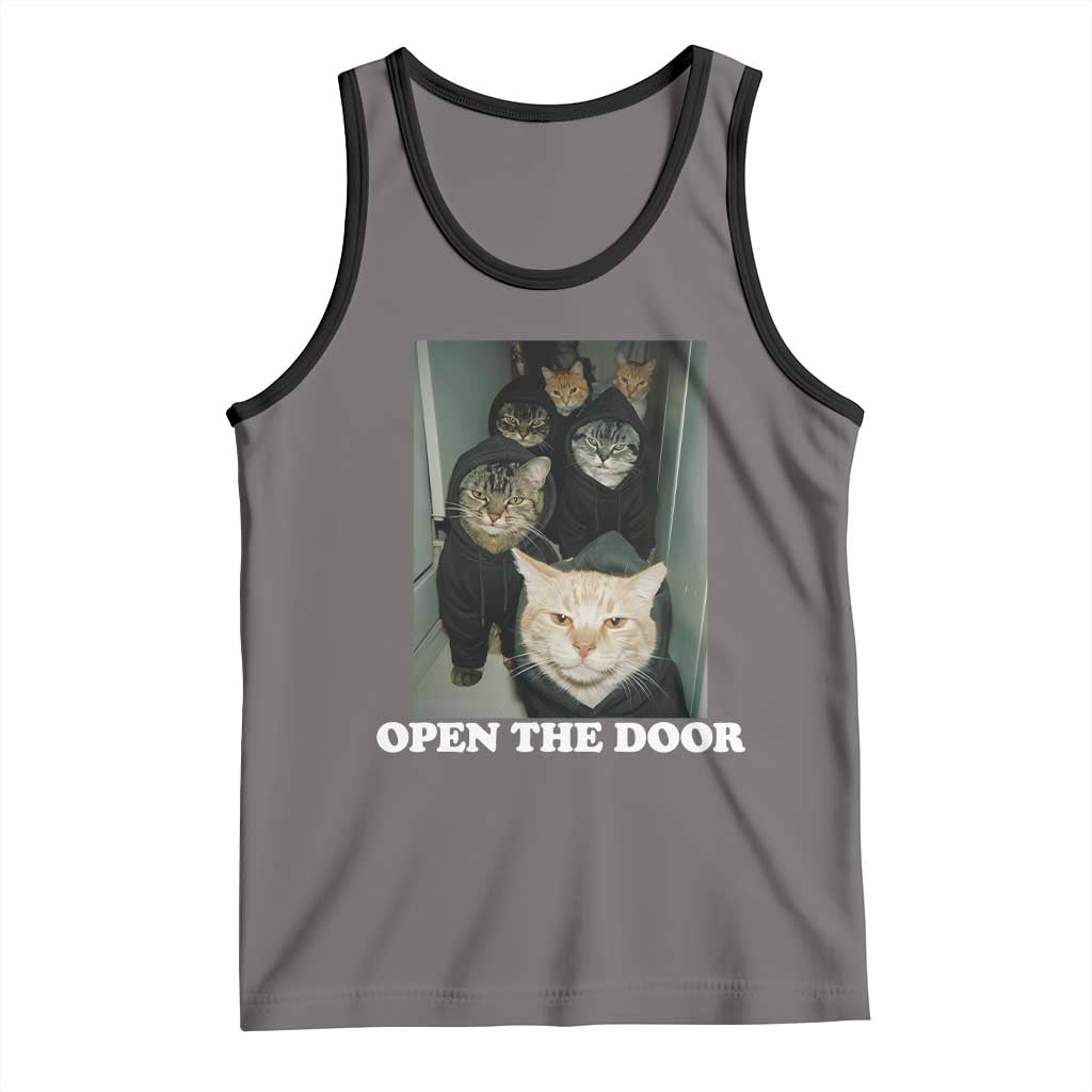 Open The Door Cats Lover Tank Top Funny Cat Gang Sarcastic Meme - Wonder Print Shop