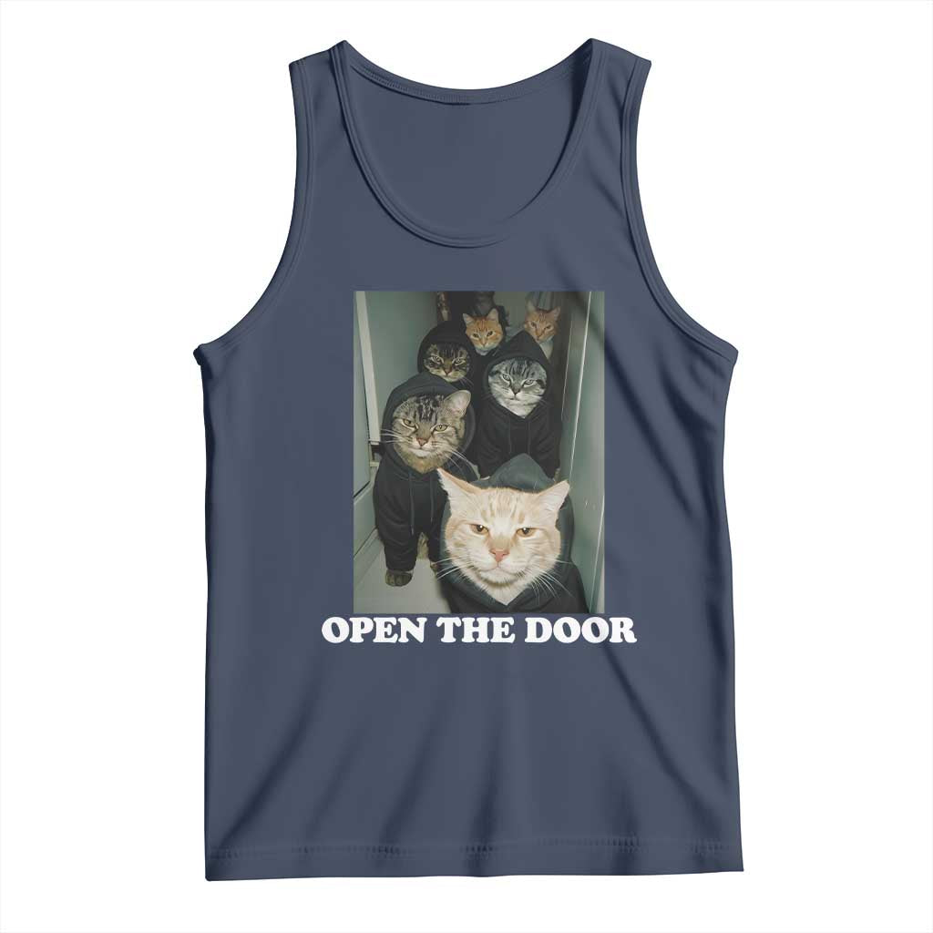 Open The Door Cats Lover Tank Top Funny Cat Gang Sarcastic Meme - Wonder Print Shop
