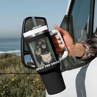 Open The Door Cats Lover Tumbler With Handle Funny Cat Gang Sarcastic Meme - Wonder Print Shop