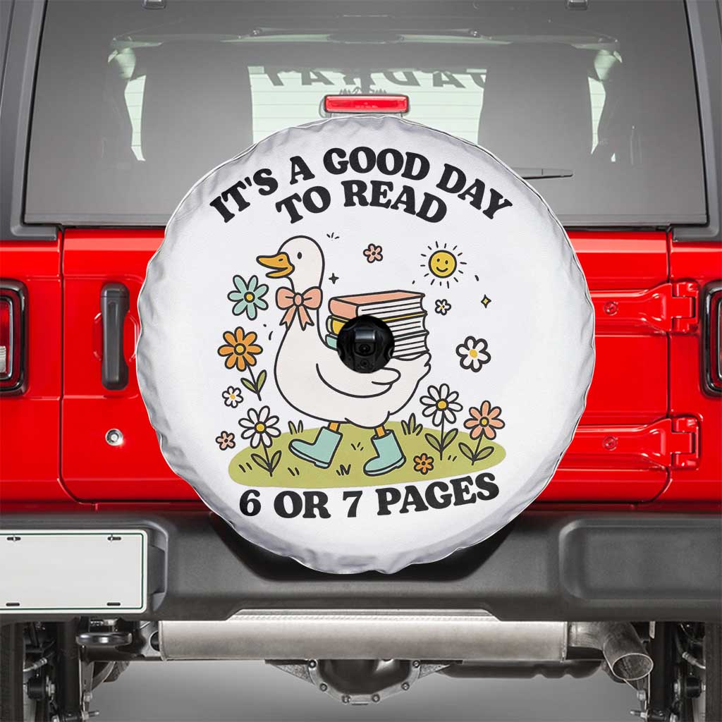 It’s A Good Day To Read 6 or 7 Pages Spare Tire Cover Funny Six Seven Teacher Book Lover - Wonder Print Shop