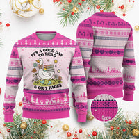 It’s A Good Day To Read 6 or 7 Pages Ugly Christmas Sweater Funny Six Seven Teacher Book Lover - Wonder Print Shop