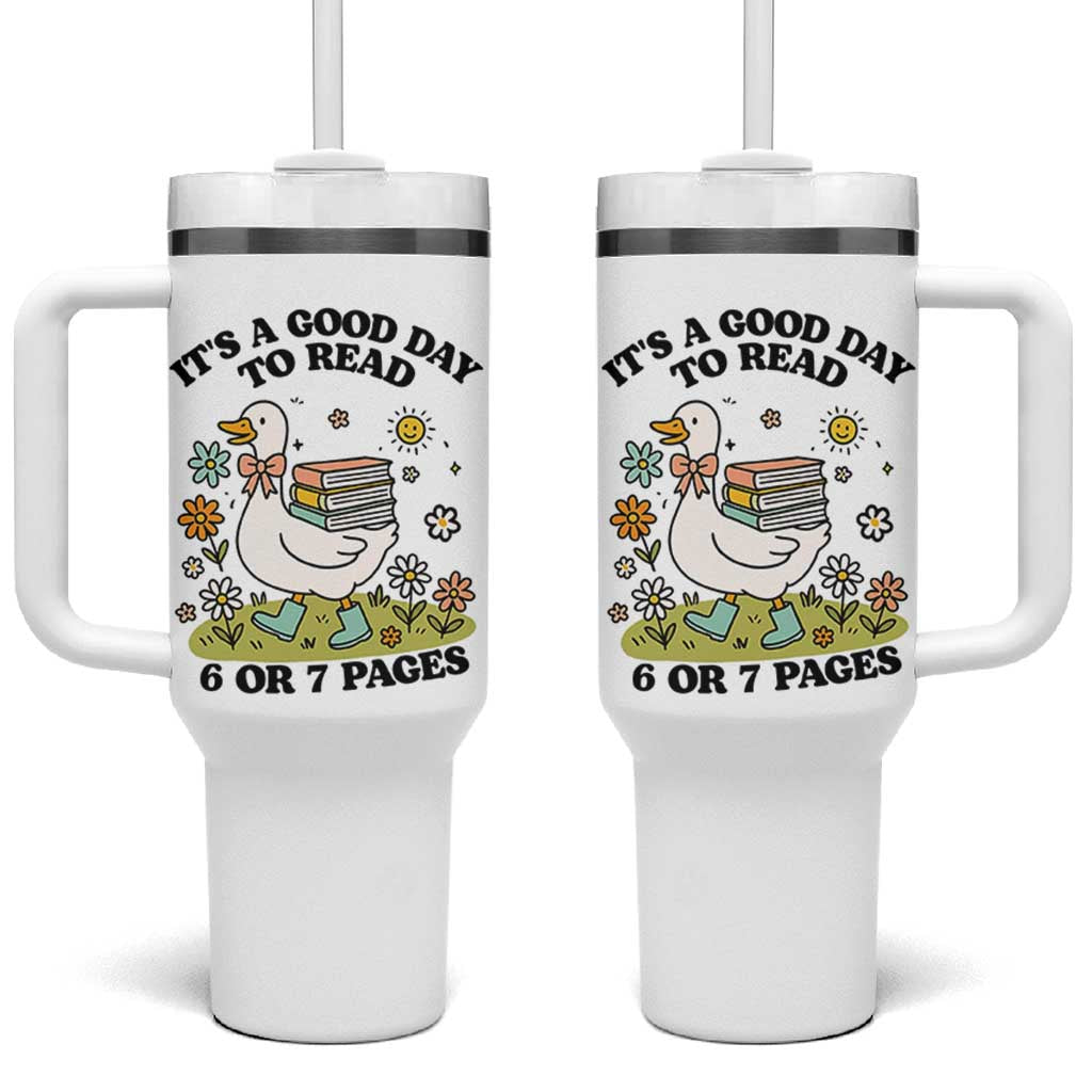 It’s A Good Day To Read 6 or 7 Pages Tumbler With Handle Funny Six Seven Teacher Book Lover - Wonder Print Shop