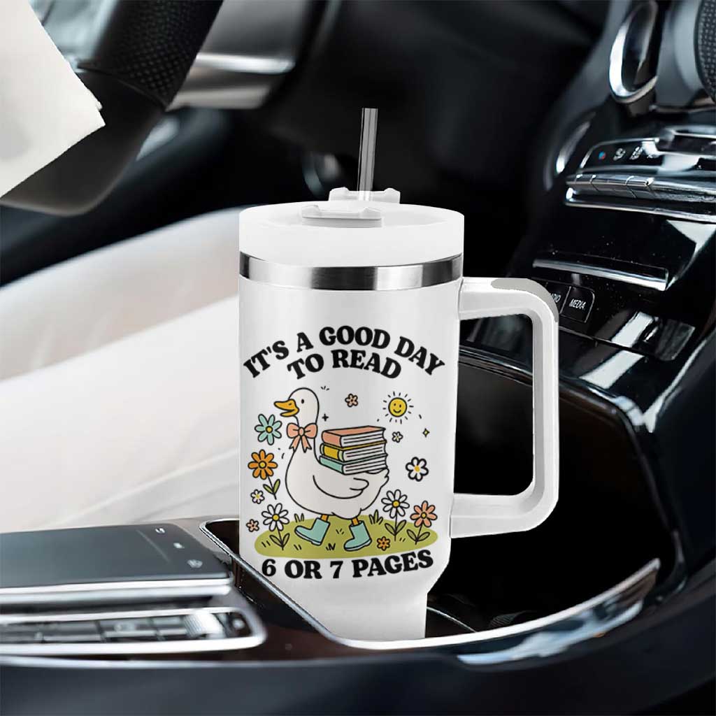 It’s A Good Day To Read 6 or 7 Pages Tumbler With Handle Funny Six Seven Teacher Book Lover - Wonder Print Shop
