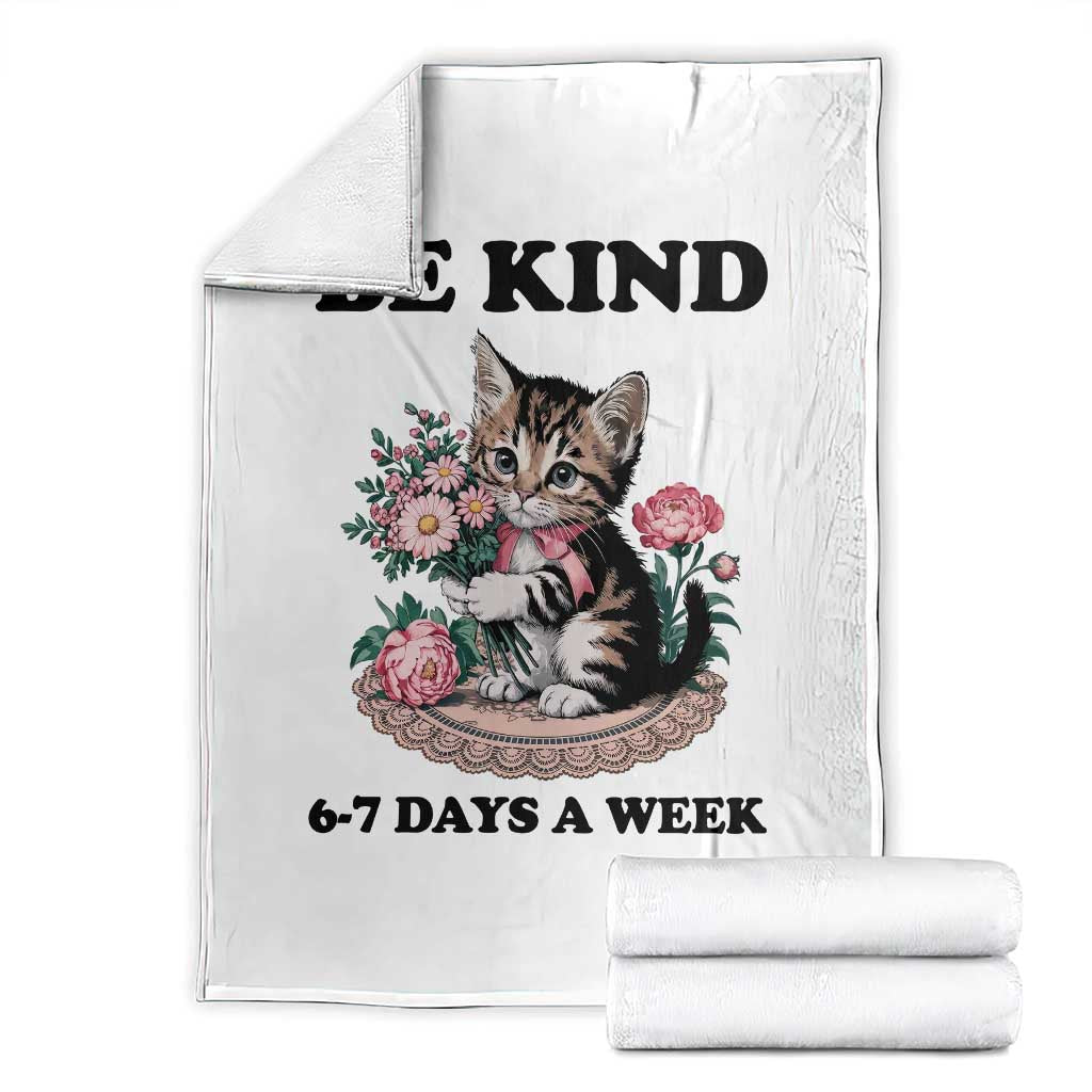 Be Kind 6 7 Days a Week Throw Blanket Funny Six Seven Cat Teacher Meme - Wonder Print Shop