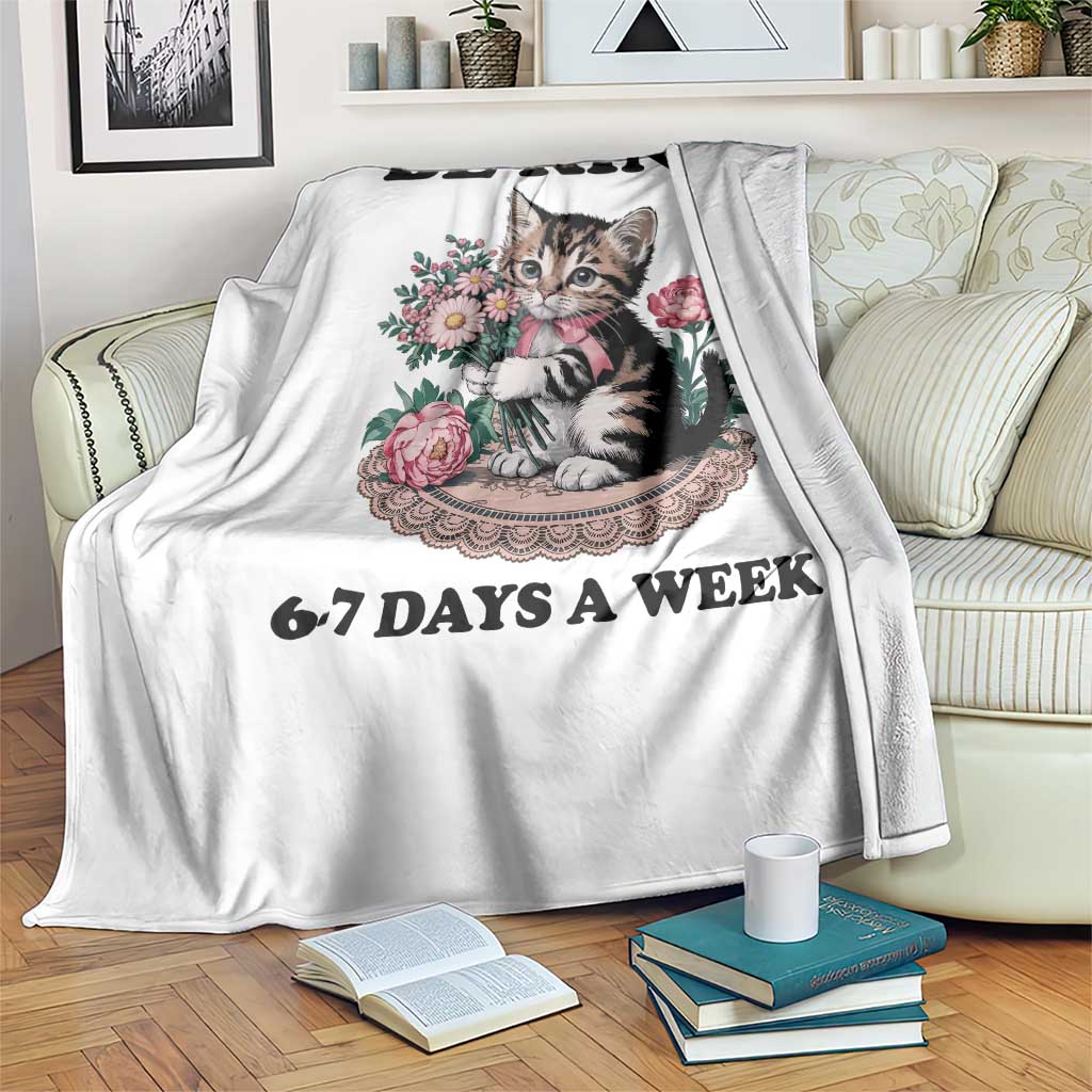 Be Kind 6 7 Days a Week Throw Blanket Funny Six Seven Cat Teacher Meme - Wonder Print Shop