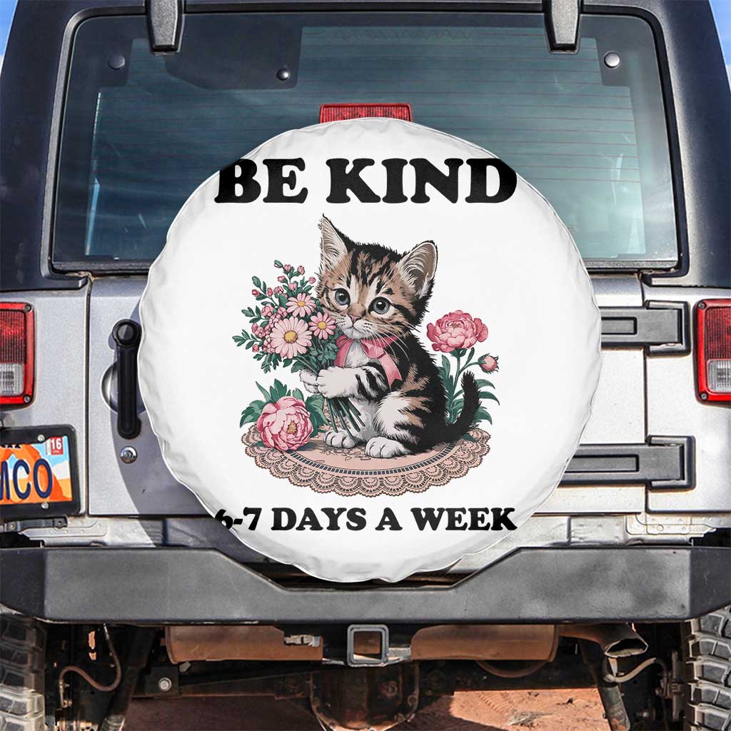 Be Kind 6 7 Days a Week Spare Tire Cover Funny Six Seven Cat Teacher Meme - Wonder Print Shop