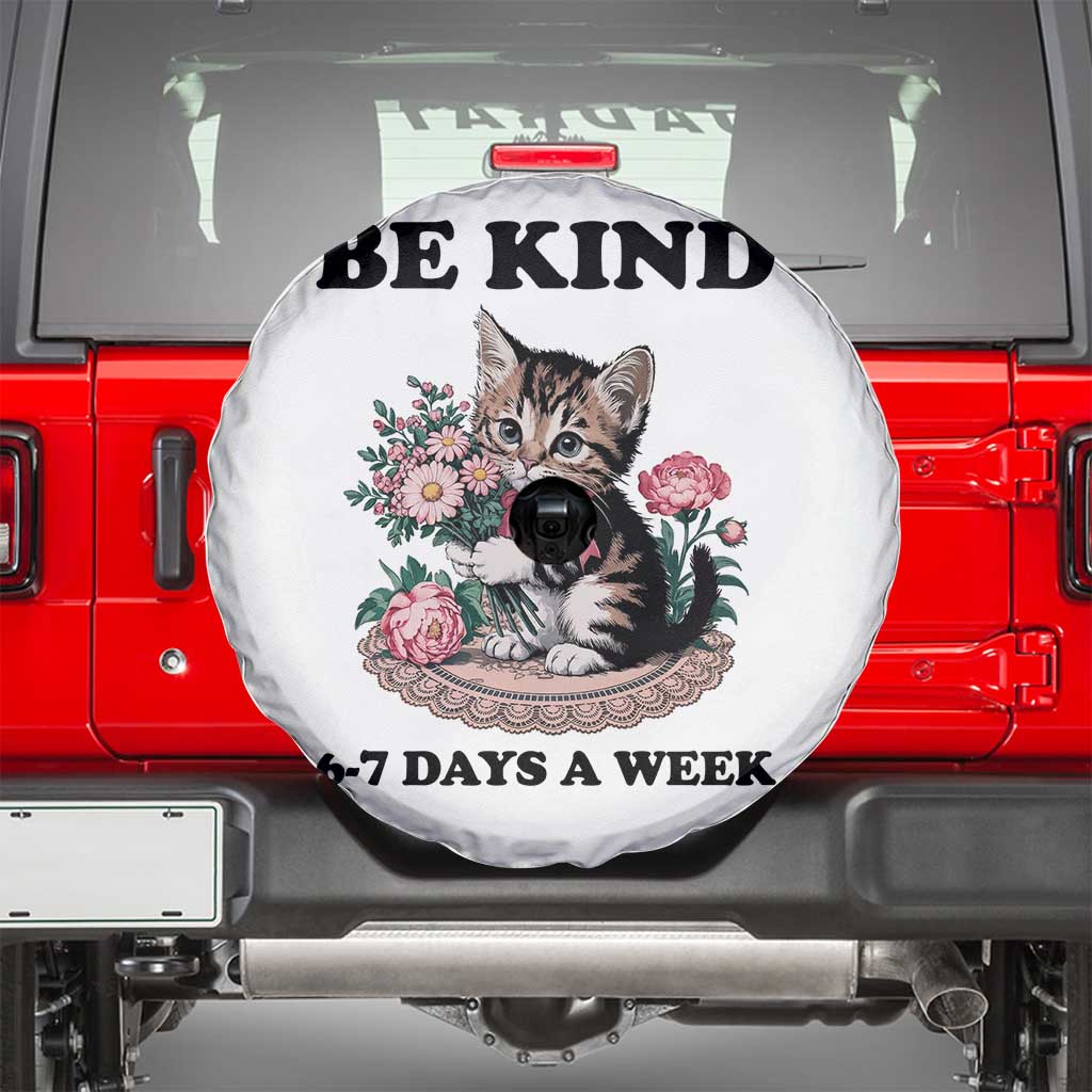 Be Kind 6 7 Days a Week Spare Tire Cover Funny Six Seven Cat Teacher Meme - Wonder Print Shop