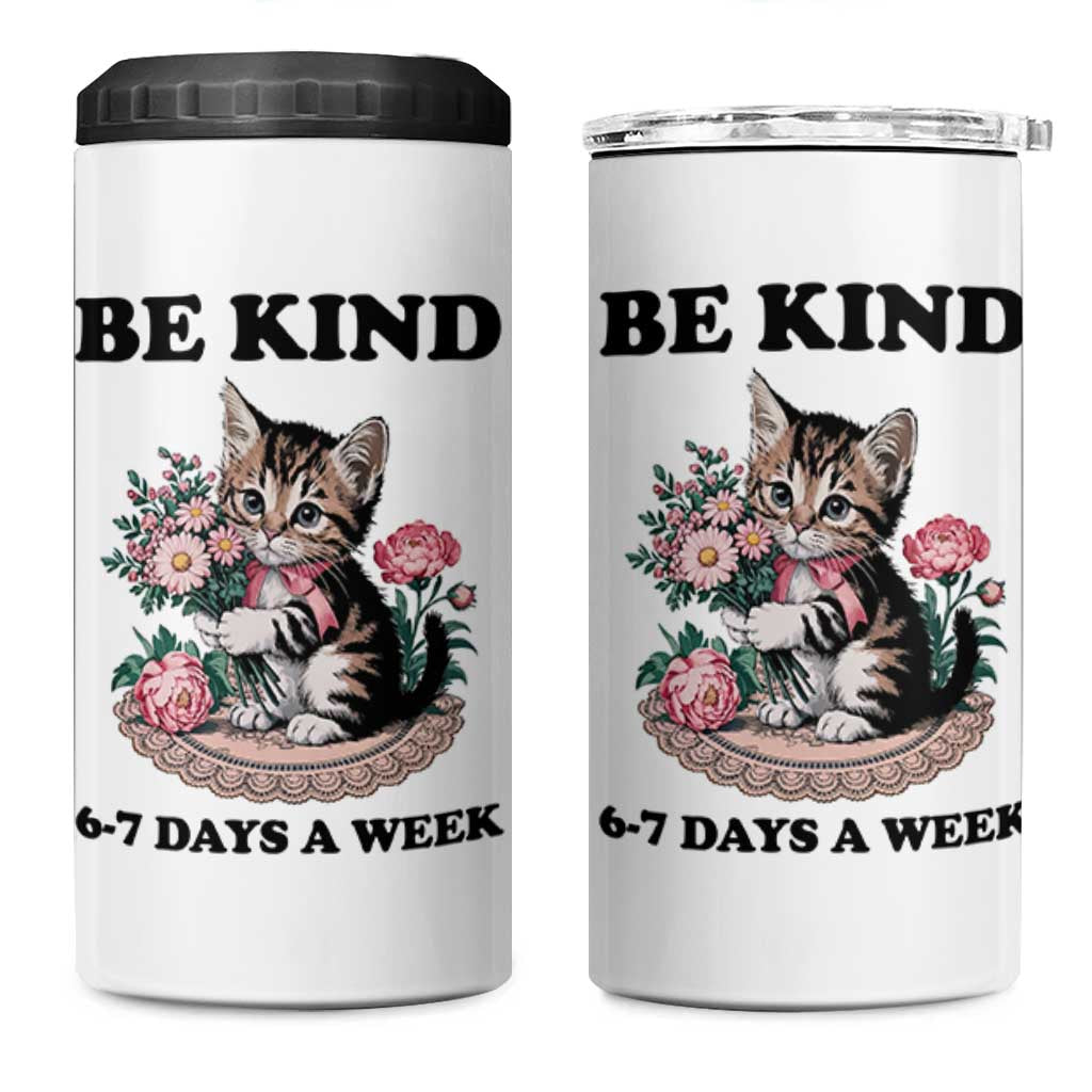 Be Kind 6 7 Days a Week 4 in 1 Can Cooler Tumbler Funny Six Seven Cat Teacher Meme - Wonder Print Shop