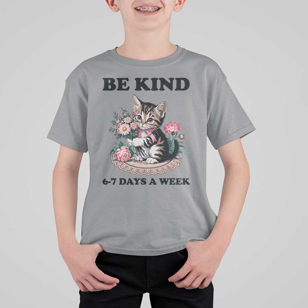 Be Kind 6 7 Days a Week T Shirt For Kid Funny Six Seven Cat Teacher Meme - Wonder Print Shop