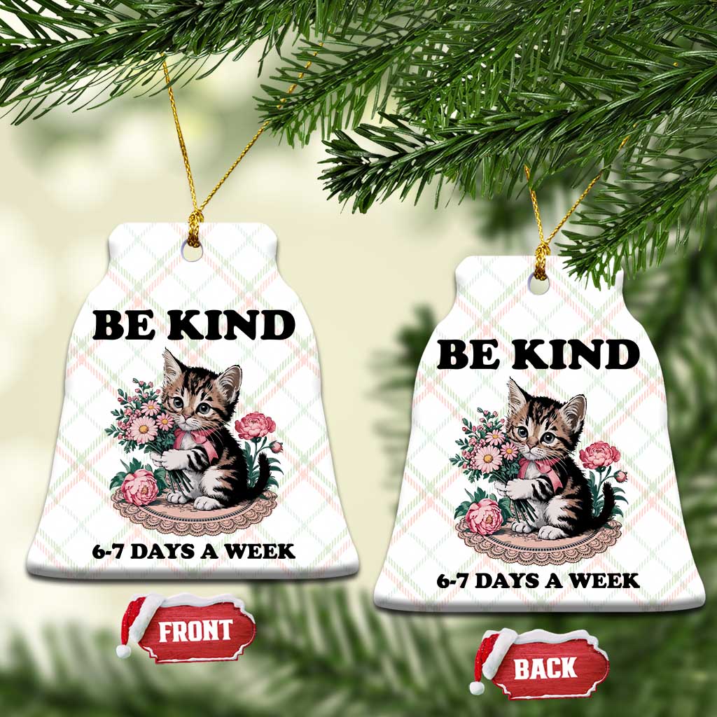 Be Kind 6 7 Days a Week Ceramic Ornament Funny Six Seven Cat Teacher Meme - Wonder Print Shop