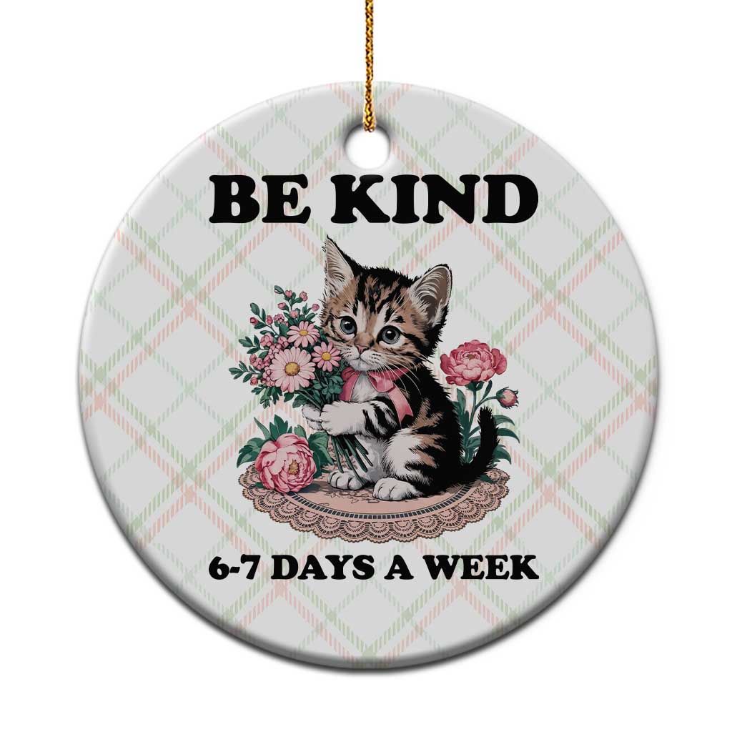 Be Kind 6 7 Days a Week Ceramic Ornament Funny Six Seven Cat Teacher Meme - Wonder Print Shop