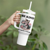 Be Kind 6 7 Days a Week Tumbler With Handle Funny Six Seven Cat Teacher Meme - Wonder Print Shop