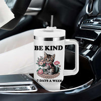 Be Kind 6 7 Days a Week Tumbler With Handle Funny Six Seven Cat Teacher Meme - Wonder Print Shop