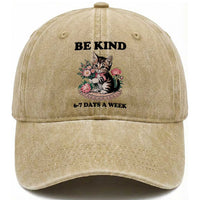 Be Kind 6 7 Days a Week Washed Cotton Baseball Cap Funny Six Seven Cat Teacher Meme