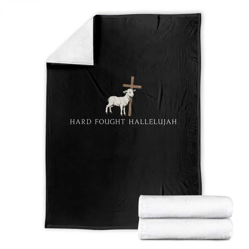 Hard Fought Hallelujah Throw Blanket Christian Bible Verse Faith - Wonder Print Shop