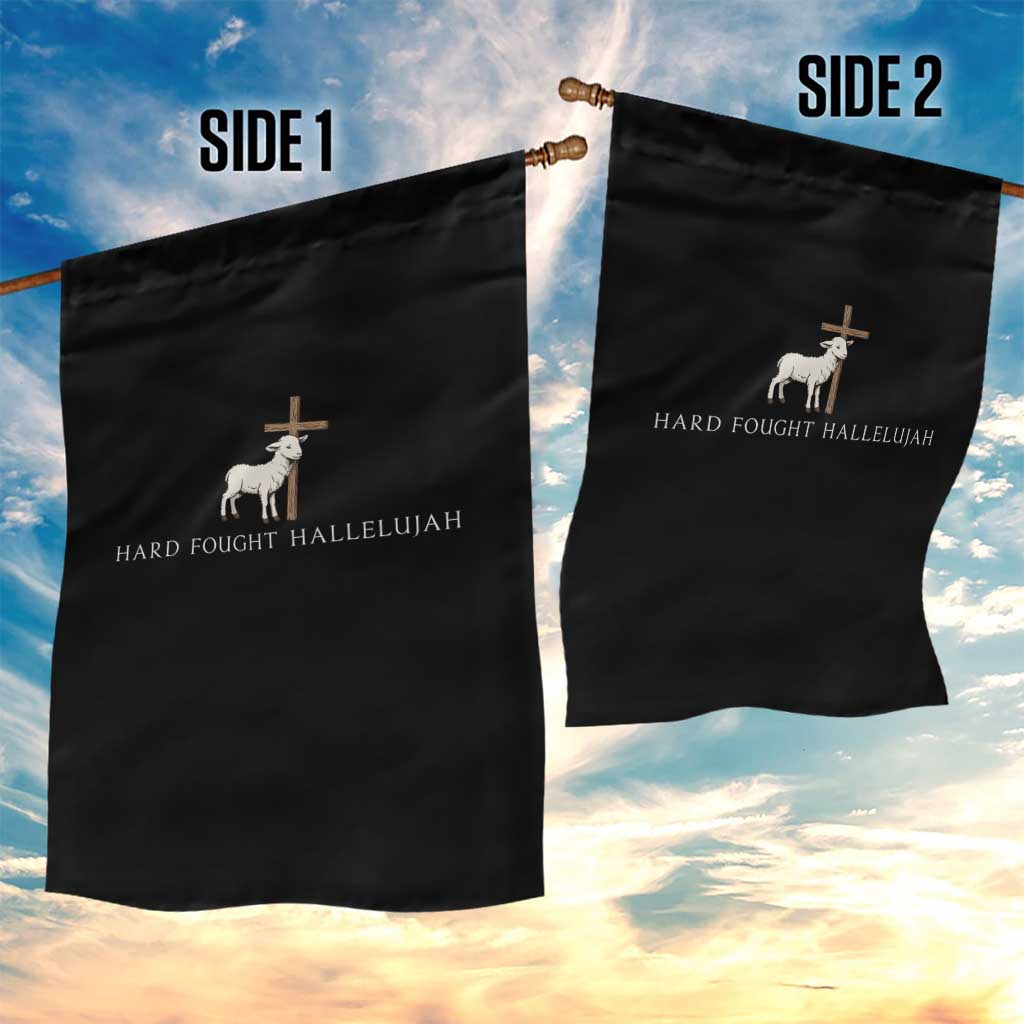 Hard Fought Hallelujah Garden Flag Christian Bible Verse Faith - Wonder Print Shop