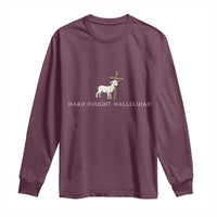 Hard Fought Hallelujah Long Sleeve Shirt Christian Bible Verse Faith - Wonder Print Shop