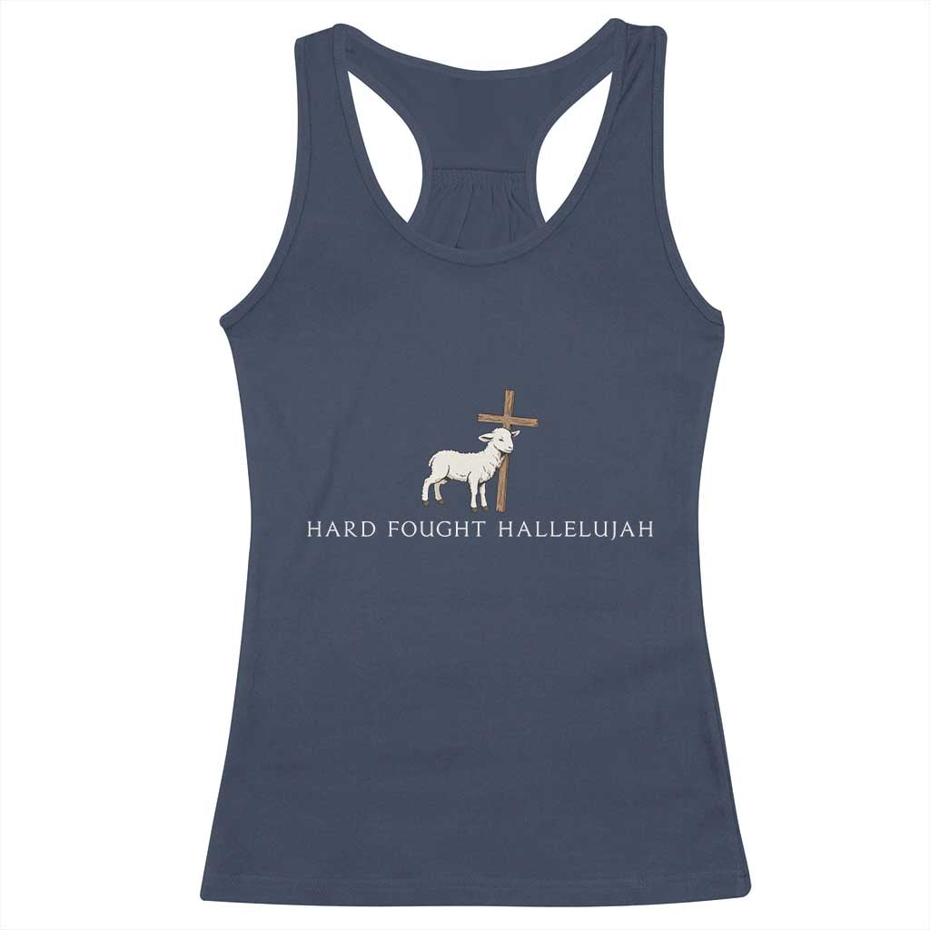 Hard Fought Hallelujah Racerback Tank Top Christian Bible Verse Faith - Wonder Print Shop