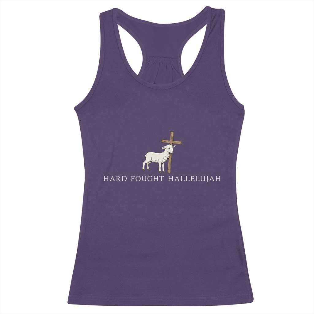Hard Fought Hallelujah Racerback Tank Top Christian Bible Verse Faith - Wonder Print Shop