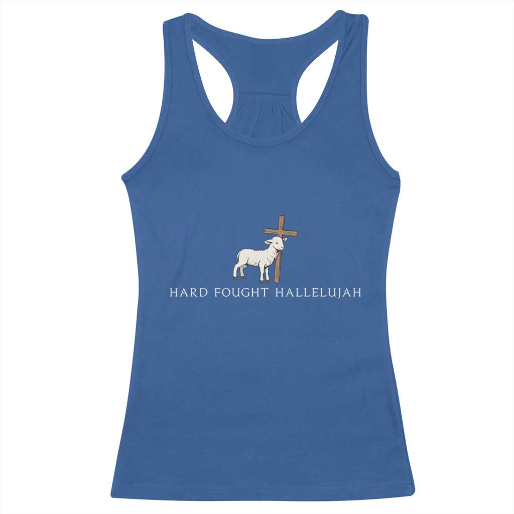 Hard Fought Hallelujah Racerback Tank Top Christian Bible Verse Faith - Wonder Print Shop