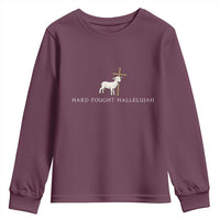 Hard Fought Hallelujah Youth Sweatshirt Christian Bible Verse Faith - Wonder Print Shop