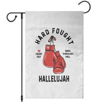 Hard Fought Hallelujah Garden Flag Christian Boxing Gloves Bible Verse Faith - Wonder Print Shop