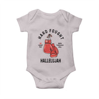 Hard Fought Hallelujah Baby Onesie Christian Boxing Gloves Bible Verse Faith - Wonder Print Shop