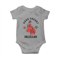 Hard Fought Hallelujah Baby Onesie Christian Boxing Gloves Bible Verse Faith - Wonder Print Shop