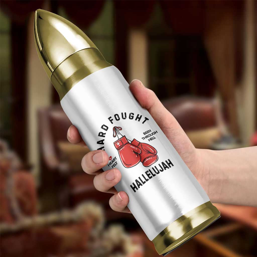 Hard Fought Hallelujah Bullet Tumbler Christian Boxing Gloves Bible Verse Faith - Wonder Print Shop