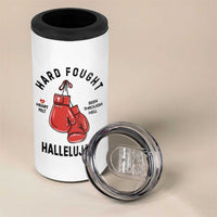 Hard Fought Hallelujah 4 in 1 Can Cooler Tumbler Christian Boxing Gloves Bible Verse Faith - Wonder Print Shop