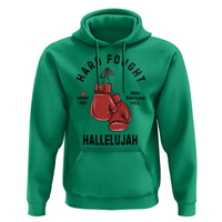 Hard Fought Hallelujah Hoodie Christian Boxing Gloves Bible Verse Faith - Wonder Print Shop