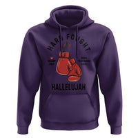 Hard Fought Hallelujah Hoodie Christian Boxing Gloves Bible Verse Faith - Wonder Print Shop