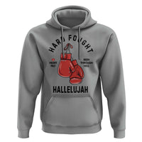Hard Fought Hallelujah Hoodie Christian Boxing Gloves Bible Verse Faith - Wonder Print Shop