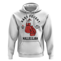 Hard Fought Hallelujah Hoodie Christian Boxing Gloves Bible Verse Faith - Wonder Print Shop