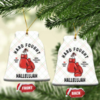 Hard Fought Hallelujah Ceramic Ornament Christian Boxing Gloves Bible Verse Faith - Wonder Print Shop