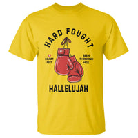 Hard Fought Hallelujah T Shirt Christian Boxing Gloves Bible Verse Faith - Wonder Print Shop