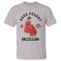 Hard Fought Hallelujah T Shirt Christian Boxing Gloves Bible Verse Faith - Wonder Print Shop