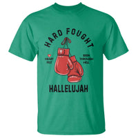 Hard Fought Hallelujah T Shirt Christian Boxing Gloves Bible Verse Faith - Wonder Print Shop